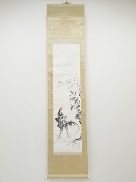JAPANESE HANGING SCROLL / HAND PAINTED / ROOSTER